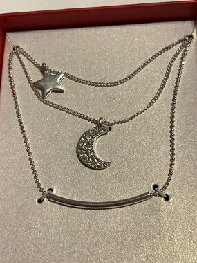 🏝️ Costume Moon & Star Three Adjustable Necklace Gift Box Set #7926